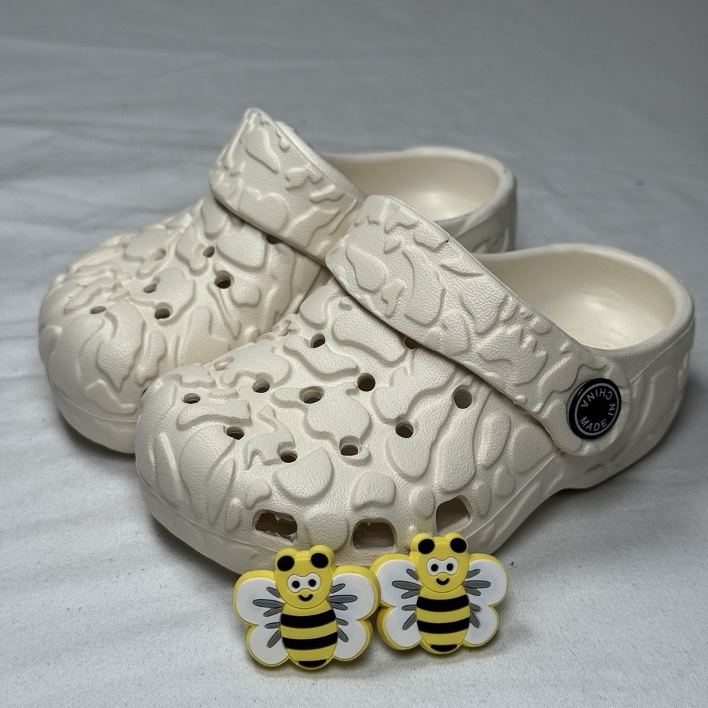 Kids Cream Clogs Toddler US 5 EU‎ 21 Slip On Sandals Comfort Lightweight